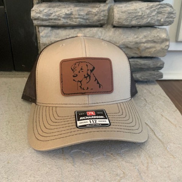 Labrador patch, Hunter's gift, Birddog Trucker Hat 112 Top Seller Leather patch hat, Baseball Style,Snapback,Father's day gift