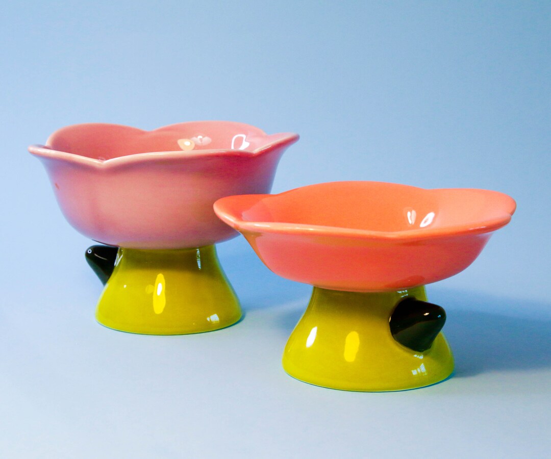 Cat Food Plate Cat Food Stand Cat Bowl Stand Ceramic Cat Etsy