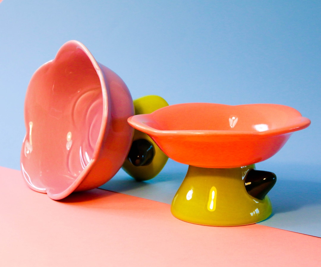 Ceramic Cat Bowl Cat Water Bowl Raised Cat Bowl Pet Bowl Etsy