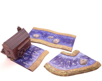 Watermill and 3 modular river printable STLs
