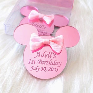Minnie Mouse Party Favors - Pink Birthday Party Gifts - Minnie Mouse Theme Magnets - Baby Shower Magnet Favors - First Birthday Keepsake