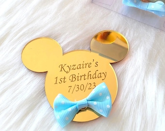 Custom Mickey Mouse Mirror Magnet – First Birthday Party Favor