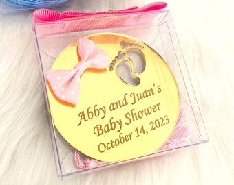 Baby Feet Acrylic Magnet Favors, Personalized Baby Shower Decor