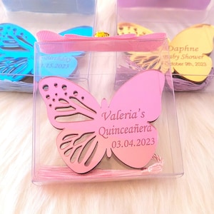 Aimant miroir papillon, Cadeaux de mariage, Cadeaux baby shower, Miroir acrylique papillon, Cadeau Sweet 16, Cadeaux de bienvenue Mis 15, Quinceañera
