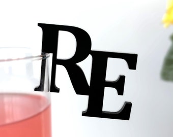 Custom Acrylic Drink Charms, Wedding Champagne Toppers