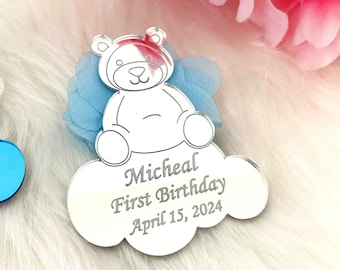 Personalized Teddy Bear Magnet, Baby Shower Birthday Party Favor
