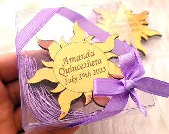Personalized Tangled Sun Magnet Favors, Rapunzel Party Decor