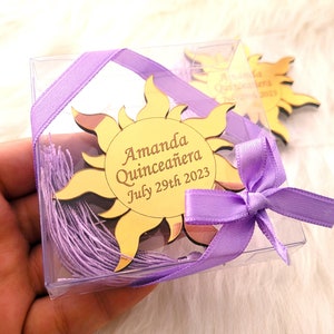 Personalized Tangled Sun Favors, Sweet 16 Party Magnet Favors, Rapunzel Party Decorations , Quinceañera Favor Ideas, Sweet Sixteen Souvenirs