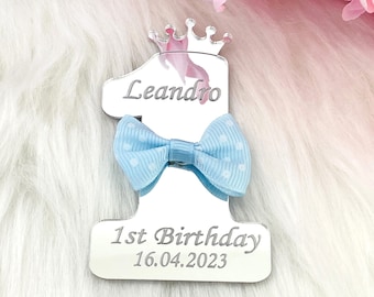 Custom First Birthday Magnet Favors, Acrylic Mirror, Personalized Gift
