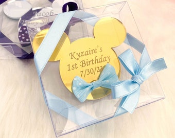 Personalized Mickey Mouse Mirror Favors, Baby Shower, Birthday Ornament