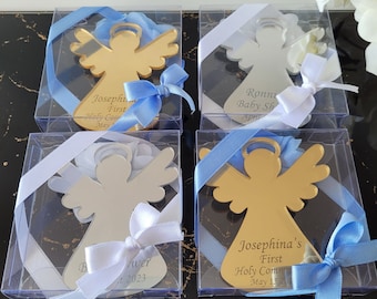 Custom Guardian Angel Mirror Favor, Baptism, Christening, Baby Shower