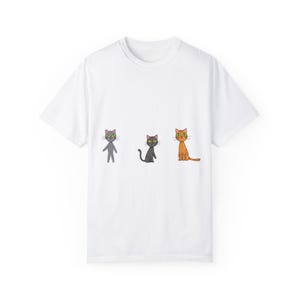 Cute Cat Garment-Dyed T-shirt - Perfect Pet Lover Gift, Cat-Themed Apparel, Animal Lover Fashion, Casual Everyday Wear, Animal Adoption