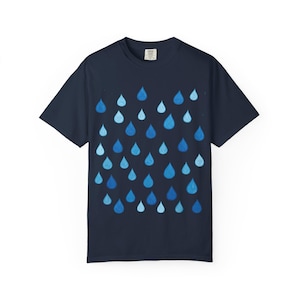 Unisex Short Sleeve Crew Neck Rain Drop T-shirt Everyday Comfort Tee