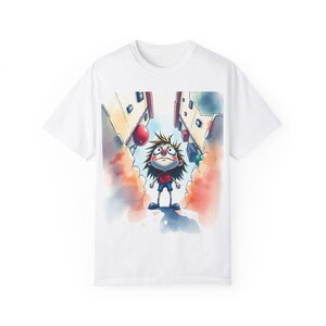 Skurriles illustriertes Unisex T-Shirt, verspieltes grafisches T-Shirt, Geschenk für Cartoon-Liebhaber, Freizeitkleidung, einzigartiges Street Art Design