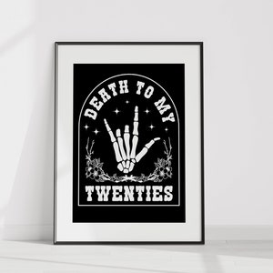 Death to my Twenties, Art mural numérique, Décor de fête d'anniversaire, Funérailles pour ma jeunesse, RIP Twenties, Décorations de fête du 30e anniversaire