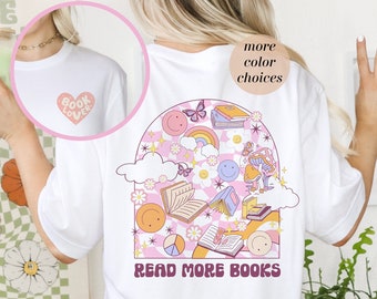 Camisa amante del libro / Retro Leer más libros Camiseta / Regalo librero