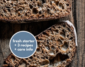 Rye sourdough starter – active starter with 3 recipes & care instructions