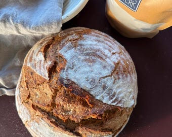 rustic farmhouse bread - organic bread baking mix - with sourdough, wheat, rye, spelt - gift idea - sourdough starter - organic