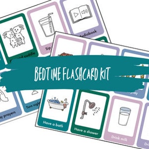 Cartes-éclair du rituel du coucher pour les tout-petits et les enfants d'âge préscolaire | Cartes visuelles imprimables de routine | Soutien du sommeil en douceur | Plus de 40 fichiers PDF à télécharger