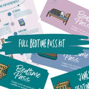 Druckbare Gute-Nacht-Pass-Kit | Personalisierbar Digitaler Download | Kleinkind Einschlafhilfe | Sanftes Schlaf-Trainings-Kit |  Expertentipps für Kinderschlaf | 3J+