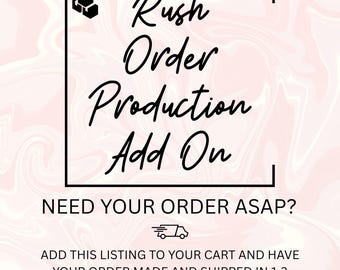Rush Order Produktion Add-On-Gebühr, um Ihre Bestellung an die Spitze der Linie zu bringen