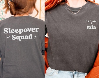 Personalized Sleepover Squad Shirt for Slumber Party Favor Gift Sleep Tee Custom Bach Girl Gone Mild Pajama Party Crew Girl Night In Tshirt