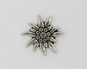 Elegant Pin Edelweiss Light Pewter Brooch Flower Edelweiss Jewelry WiLiJe