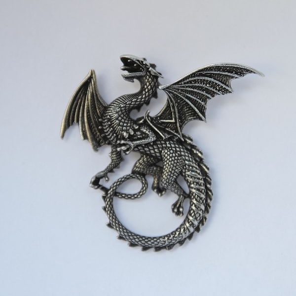 Exclusieve Broche Draak Handgemaakte Badge Draken Pewter Pin Draak Sieraden WiLiJe