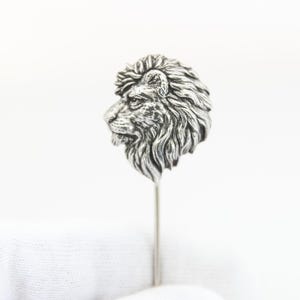 ピン ライオンヘッド ラペルブローチ ライオンジュエリー ライオンズが大好き WiLiJe