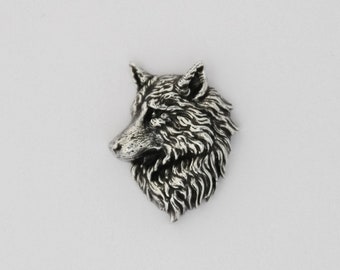 Metal Badge Noble Wolf Pewter Pin Wolf Jewelry I love Wolves WiLiJe