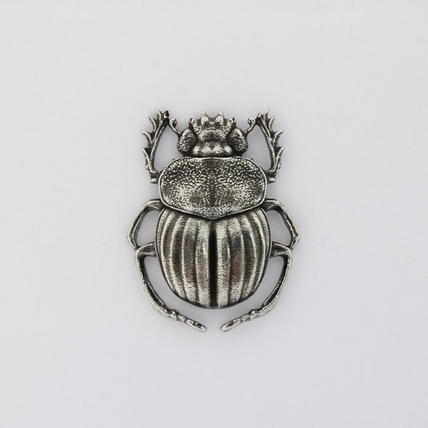 Pewter Pin Scarab Relief Badge Beetle Handmade Brooch Scarab Jewelry WiLiJe