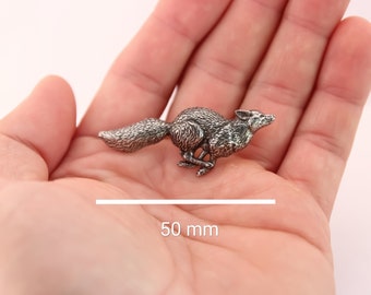 経典 Fox Etsy - Pewter in Brooch Running アクセサリー