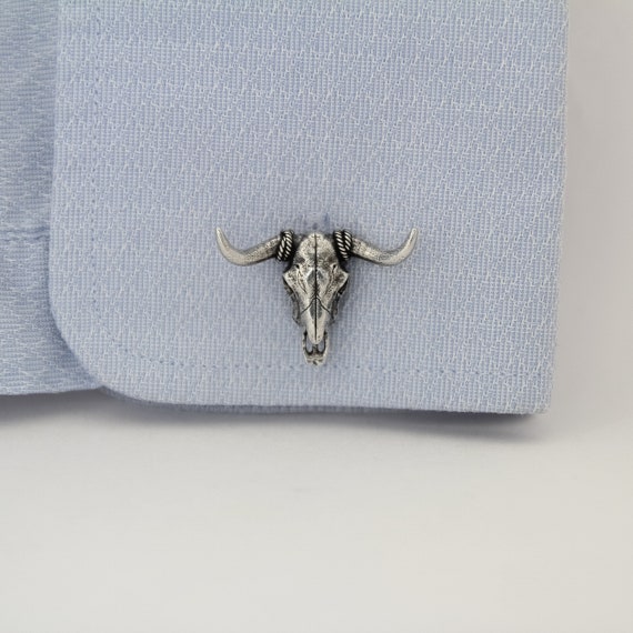 Exclusive Cufflinks Bull Skull Handmade Cuff Links for Western Style