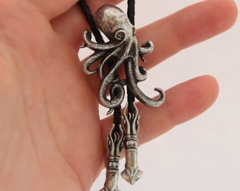 Amazing Bolo Tie Kraken Exclusive Pendant Octopus Jewellry WiLiJe