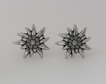 Edelweiss Flower Cufflinks: Fine Pewter, Elegant Jewelry