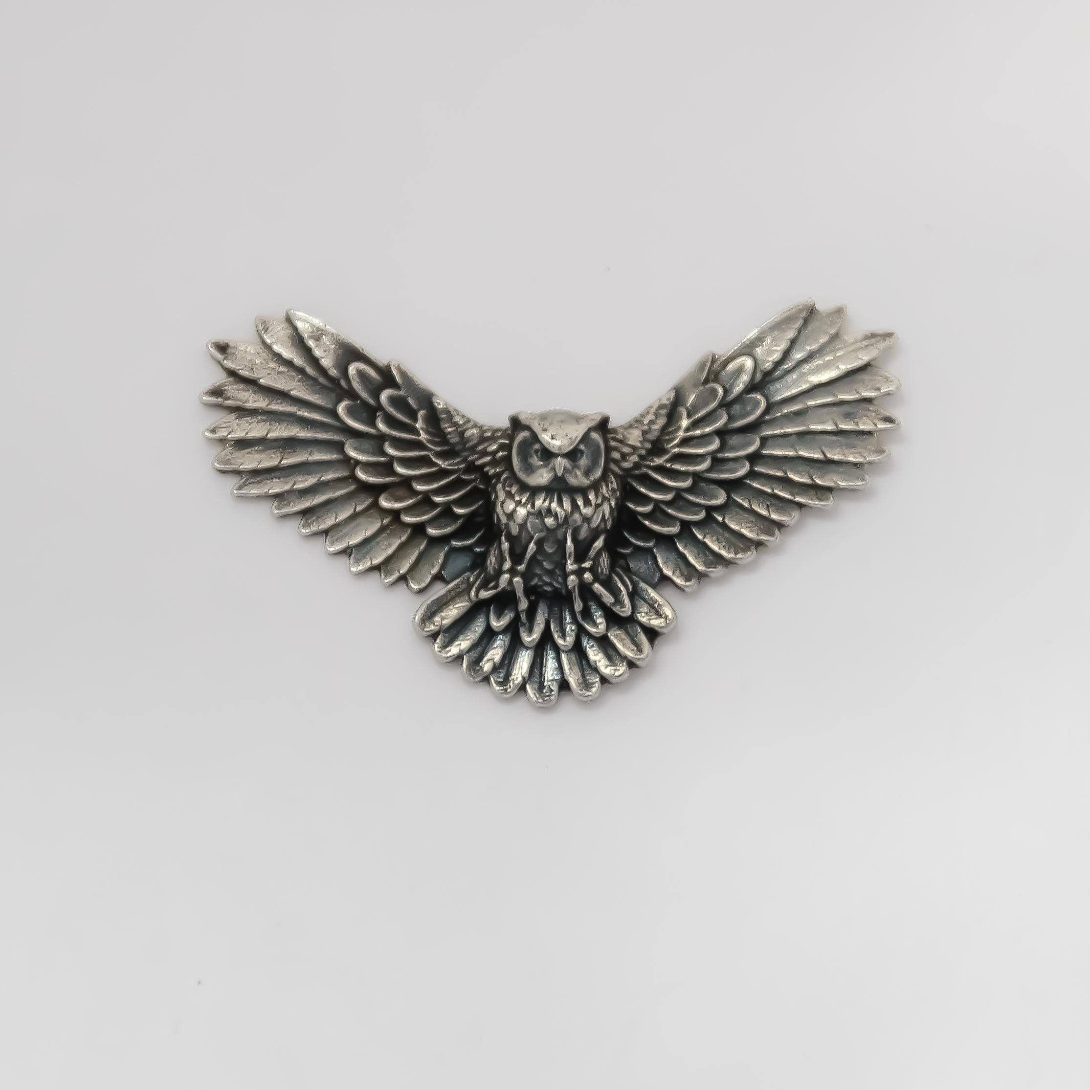 Spilla Gufo Vintage Ispirazione - Smalto Uccellino Marrone - Gioielli Regalo
