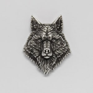 Pewter Pin Wolf Leader Metal Badge Wolf Head Handmade Brooch Wolf Jewelry I love Wolves WiLiJe