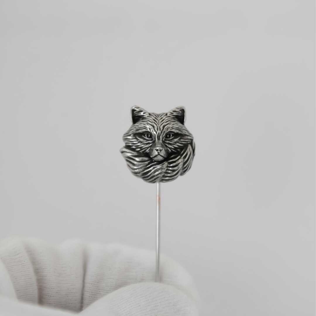 Lapel Pin Reverse Pewter Fox Lapel Pin Brooch: Reverse Design, Stainless Steel Pin - Etsy