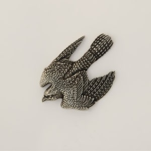 Highly Detailed Peregrine Falcon Pewter Badge Falcon Handmade Brooch Falcon Jewelry I love Falcons WiLiJe