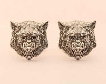 Brutal Cufflinks Angry Wolf Stylish Cufflinks Wolf Head I love Wolves WiLiJe