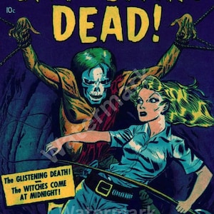 City of the Living Dead Comic Book Cover – Vintage Public Domain Printable Wall Art | Retro Horror Decor | Instant Download