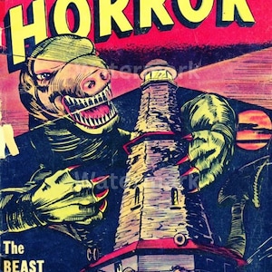 Tales of Horror: The Beast From The Deep Comic Book Cover – Vintage  Printable Wall Art | Retro Horror Decor | Instant Download