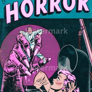 Tales of Horror: It Came From The Bottom Comic Book Cover – Vintage Printable Wall Art | Retro Horror Decor | Instant Download