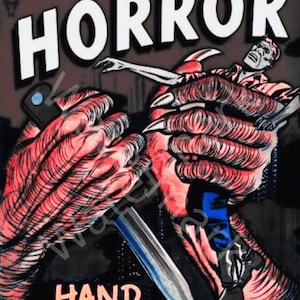 Tales of Horror: Hand of Fate Comic Book Cover – Vintage Printable Wall Art | Retro Horror Decor | Instant Download