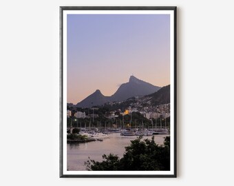 Rio de Janeiro Sunset Print: Mountain Wall Art, Brazil Photography