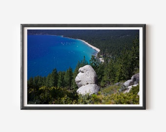 Lake Tahoe Photography Print: Monkey Rock Nature Wall Art