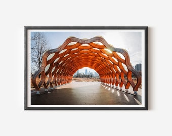 Chicago Honeycomb Structure Print: Architectural Wall Art