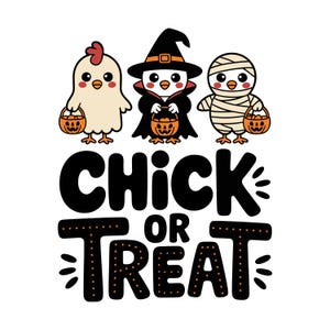 Küken oder Leckerli PNG, süße Halloween-Küken Digitaler Download, lustiges Halloween-Design, Halloween-Kostüm, Sublimationsdesign