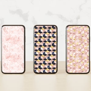 Oro rosa e blush - Sfondo iPhone / Schermata di blocco iPhone / Sfondo iPhone / Salvaschermo Android / Schermata iniziale / DIGITALE
