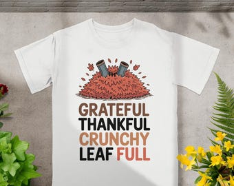 Fall Leaves Digital Download, Autumn png Clipart, Thanksgiving Graphic, Grateful Thankful Leaf Full Design, Printable for Clothing